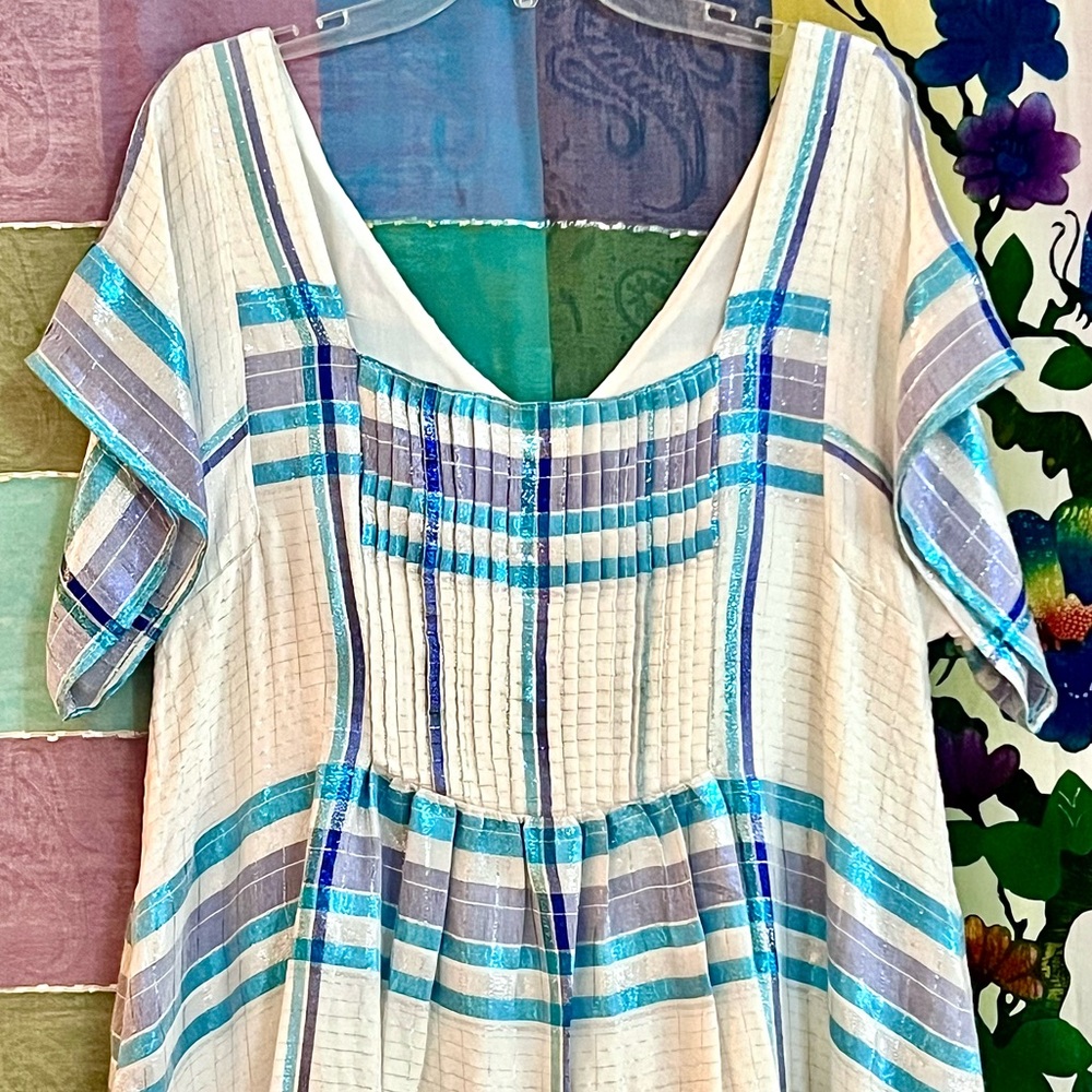 🌺🎉HP🎉🌺 NWT Free People Barcelona Shimmer Plaid Mini Dress - Picture 7 of 16